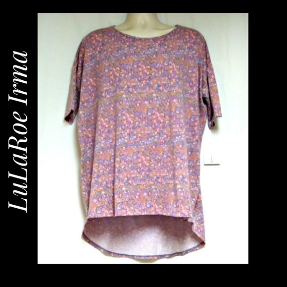 LuLaRoe Irma Tunic Floral Pink Lavender NWT'S L